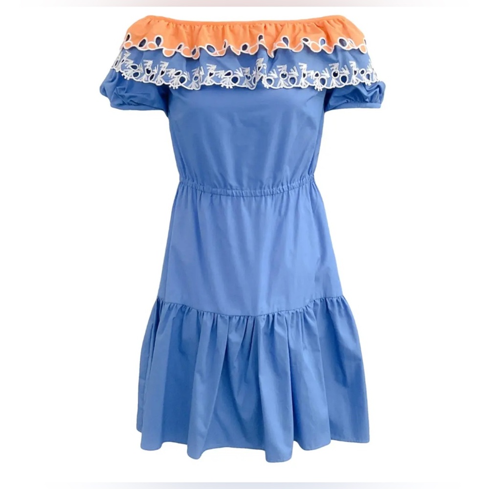 Peter Pilotto Blue and Orange Off-Shoulder Sundress